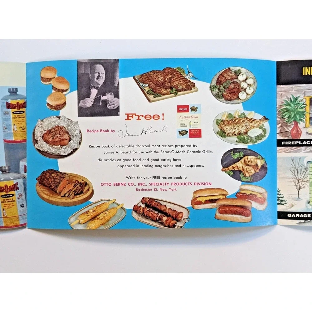 VTG 1950s Bernz-O-Matic‎ Ceramic Grille Advertising Brochure James Beard Recipes